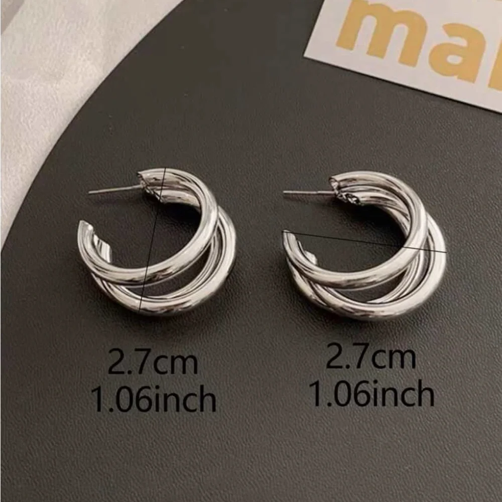 Chunky Gold Hoop Earrings | Bold Statement Hoops (Gold or Silver) - Picture 13 of 15